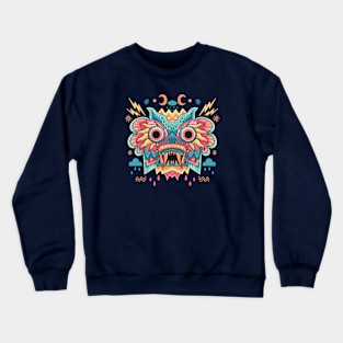 Colorful Indonesia Barong Illustration Crewneck Sweatshirt